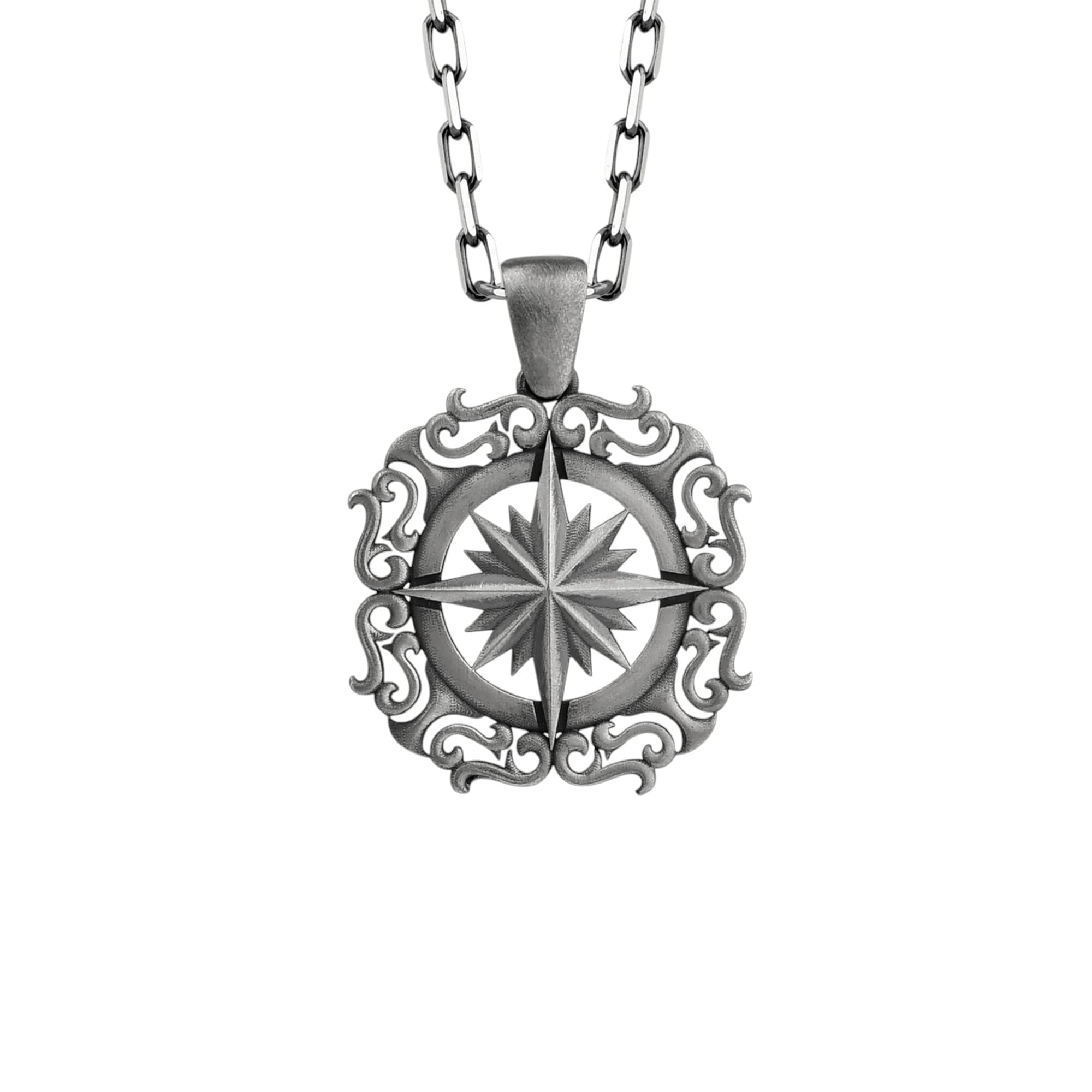 The Rollerstone North Star Leaf 925k Silver Handmade Necklace for Good Luck Oxidized jewellery
