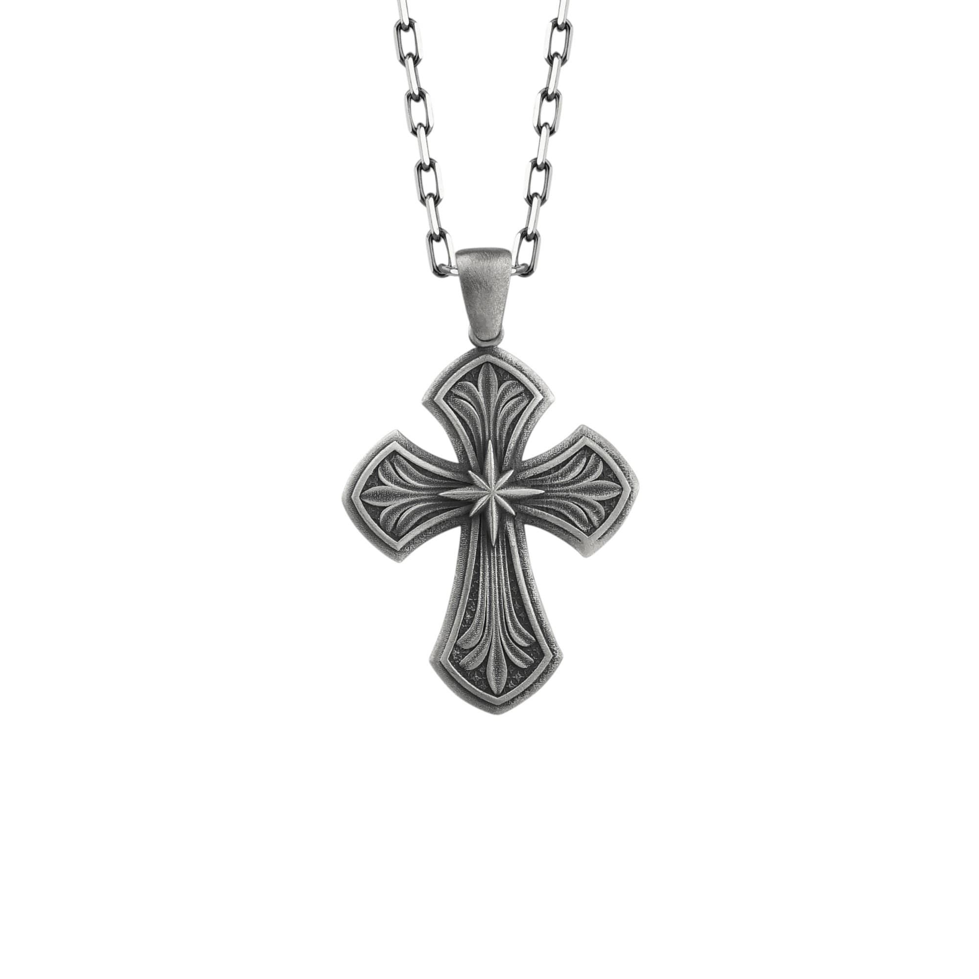 The Rollerstone Share North Star Middle of Cross in Silver Oxidized jewellery