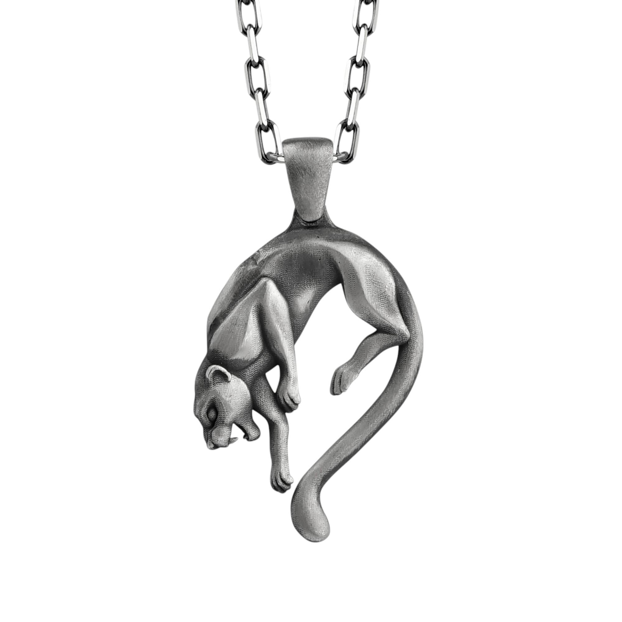 The Rollerstone Share Wild Panther Silver Necklace for Boyfriend Gift Oxidized jewellery