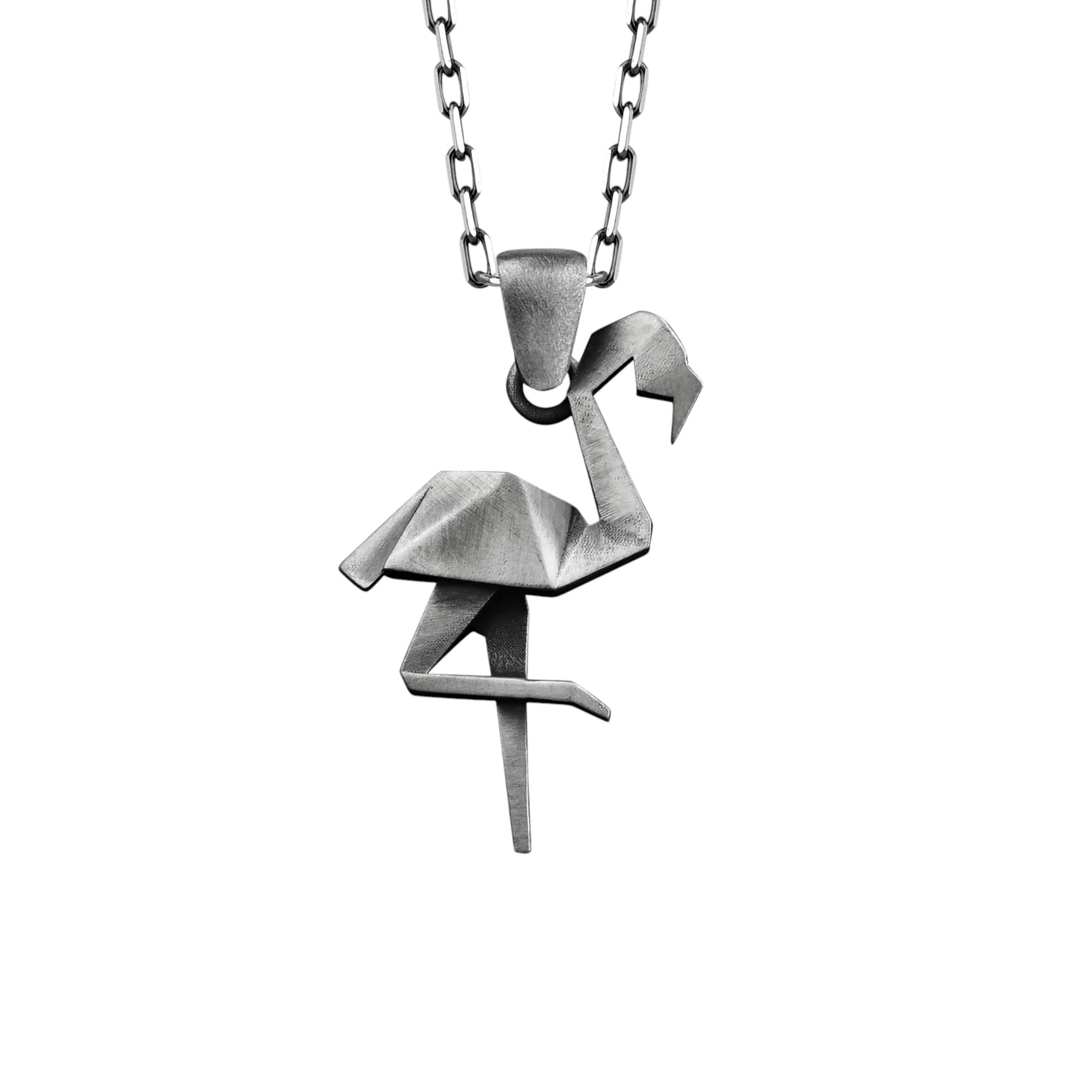 The Rollerstone Handmade Origami Style Flamingo in Gold Plated 925k for Anniversary Gift Oxidized jewellery