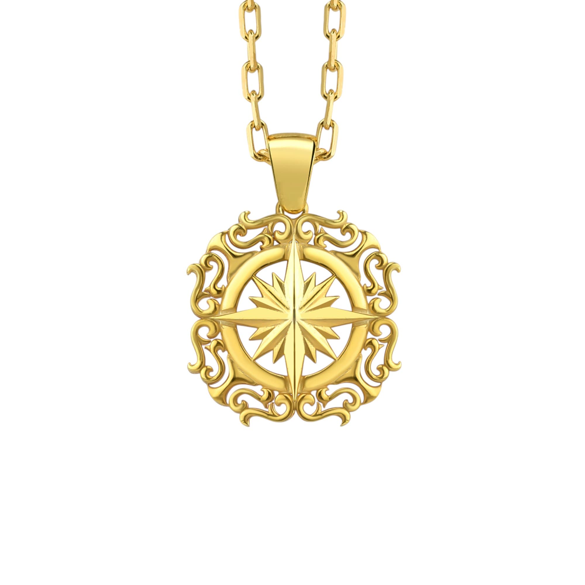 North Star Leaf 925k Silver Handmade Necklace for Good Luck