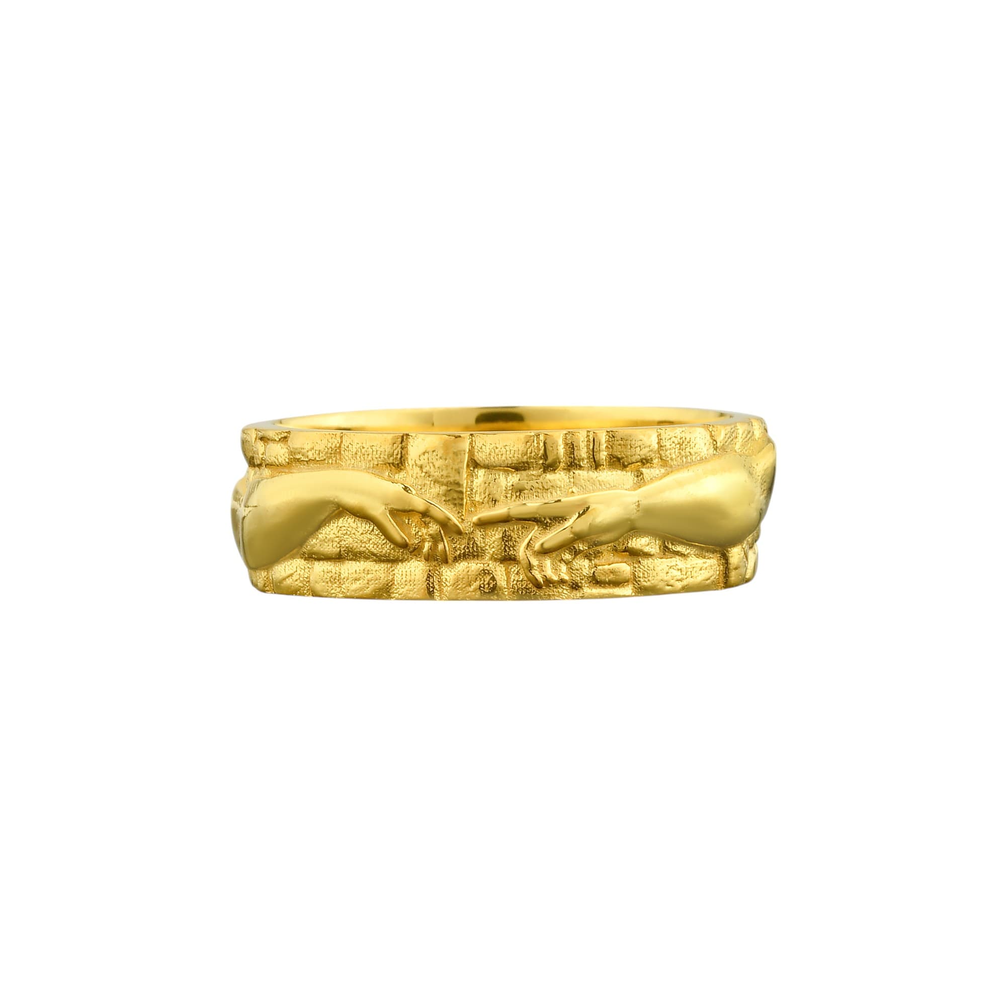 The Rollerstone Sterling Silver Creation of Adam Band Ring, Renaissance Michelangelo Art jewellery