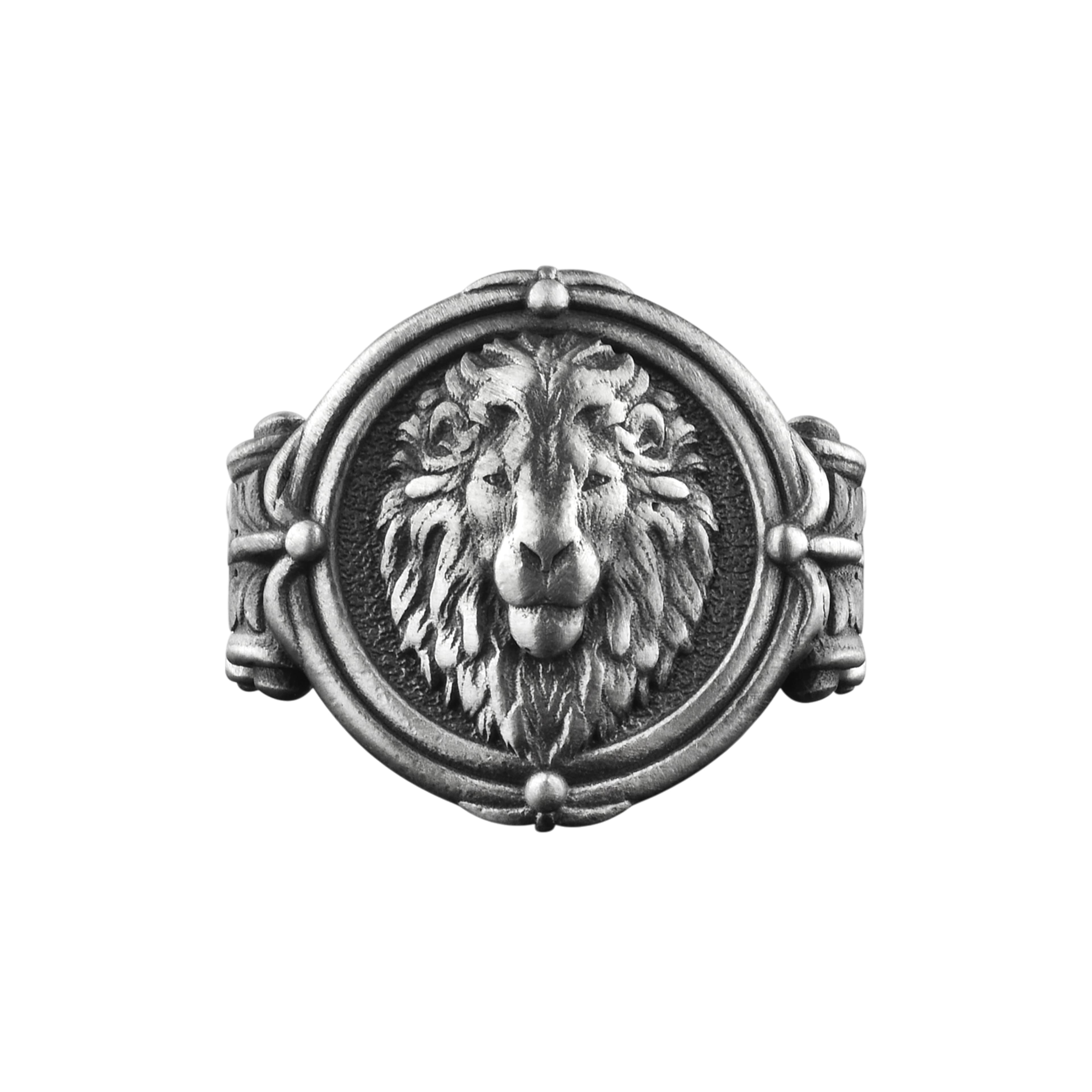 The Rollerstone Lion Head Sterling Silver Men Signet Ring, Leo Zodiac Engraved Jewelry Gift jewellery