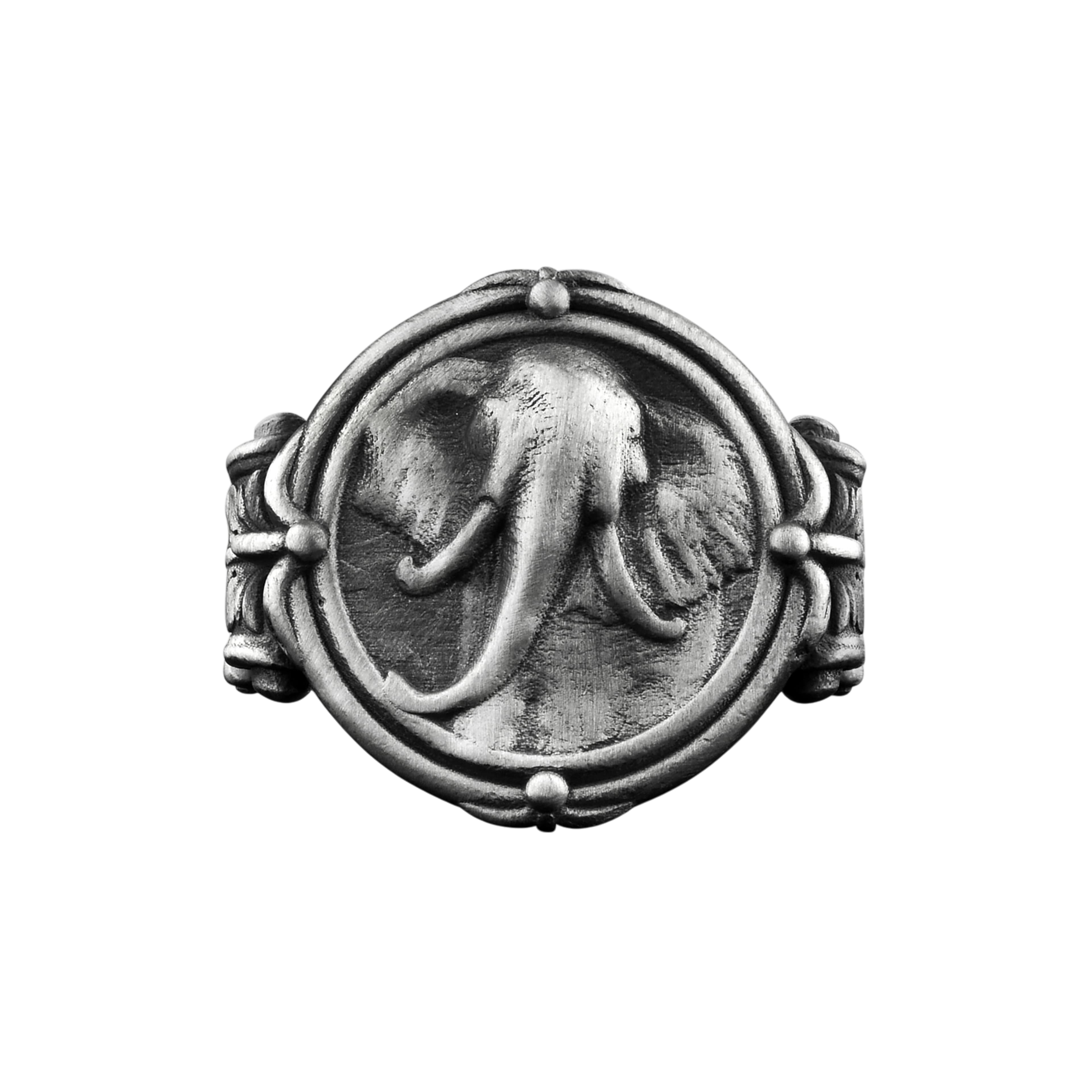 The Rollerstone Minimalist Elephant Engraved Sterling Silver Signet Ring for Men jewellery