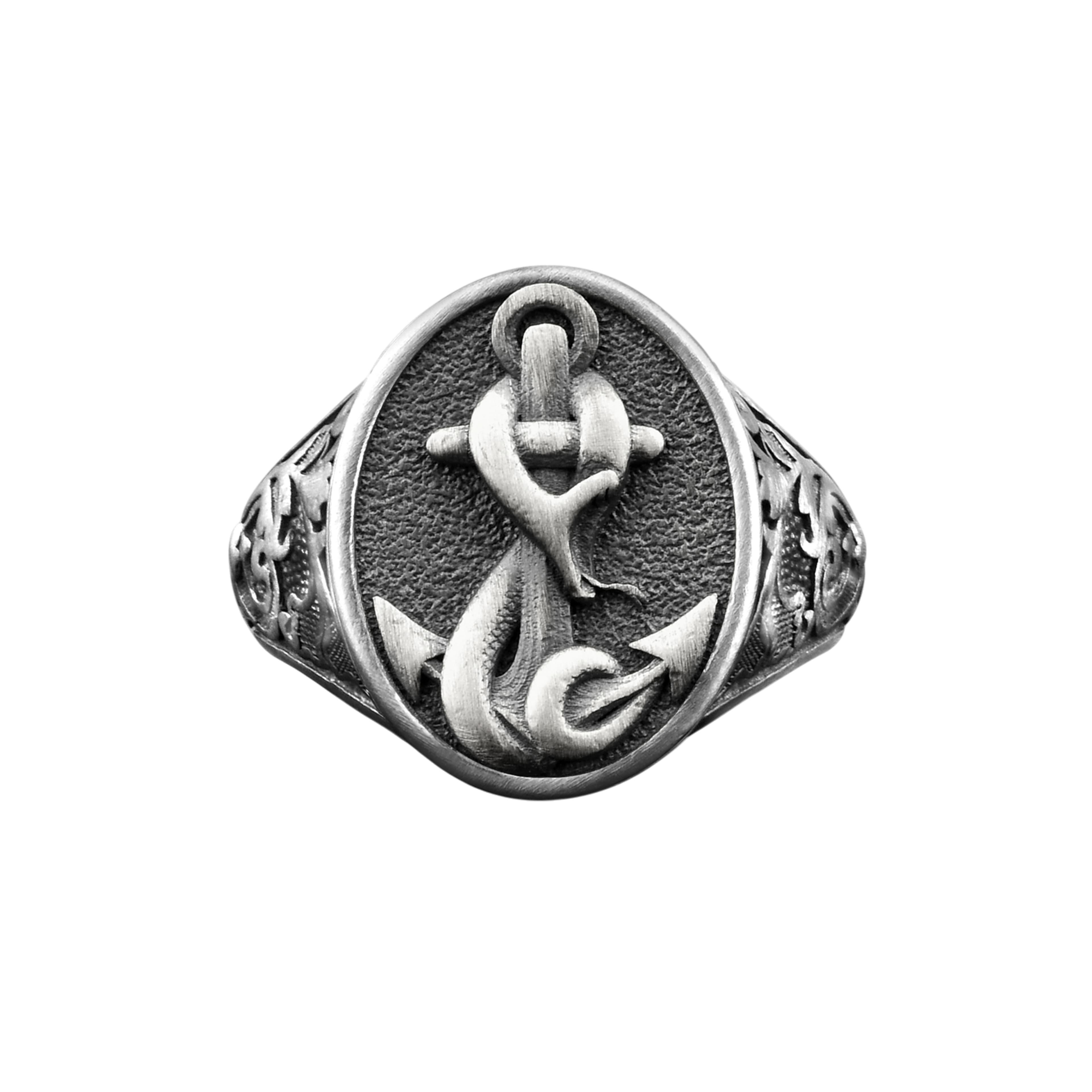The Rollerstone Anchor and Serpent Signet Ring in Sterling Silver, Nautical Sailor Ring, Gothic Biker Jewelry Gift for Boyfriend jewellery