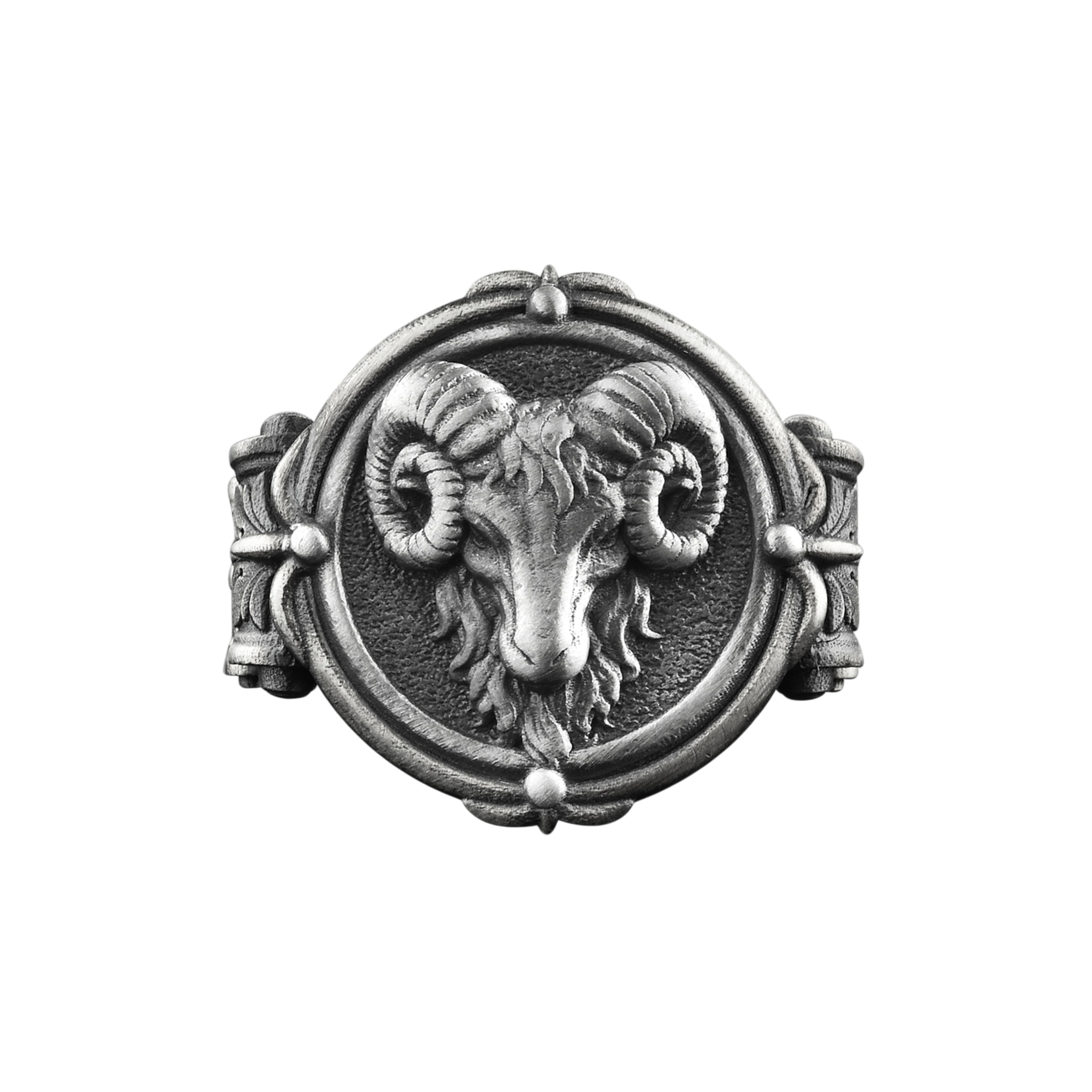 The Rollerstone Ram Head Sterling Silver Men Signet Ring, Aries Zodiac Husband Gift Jewelry jewellery