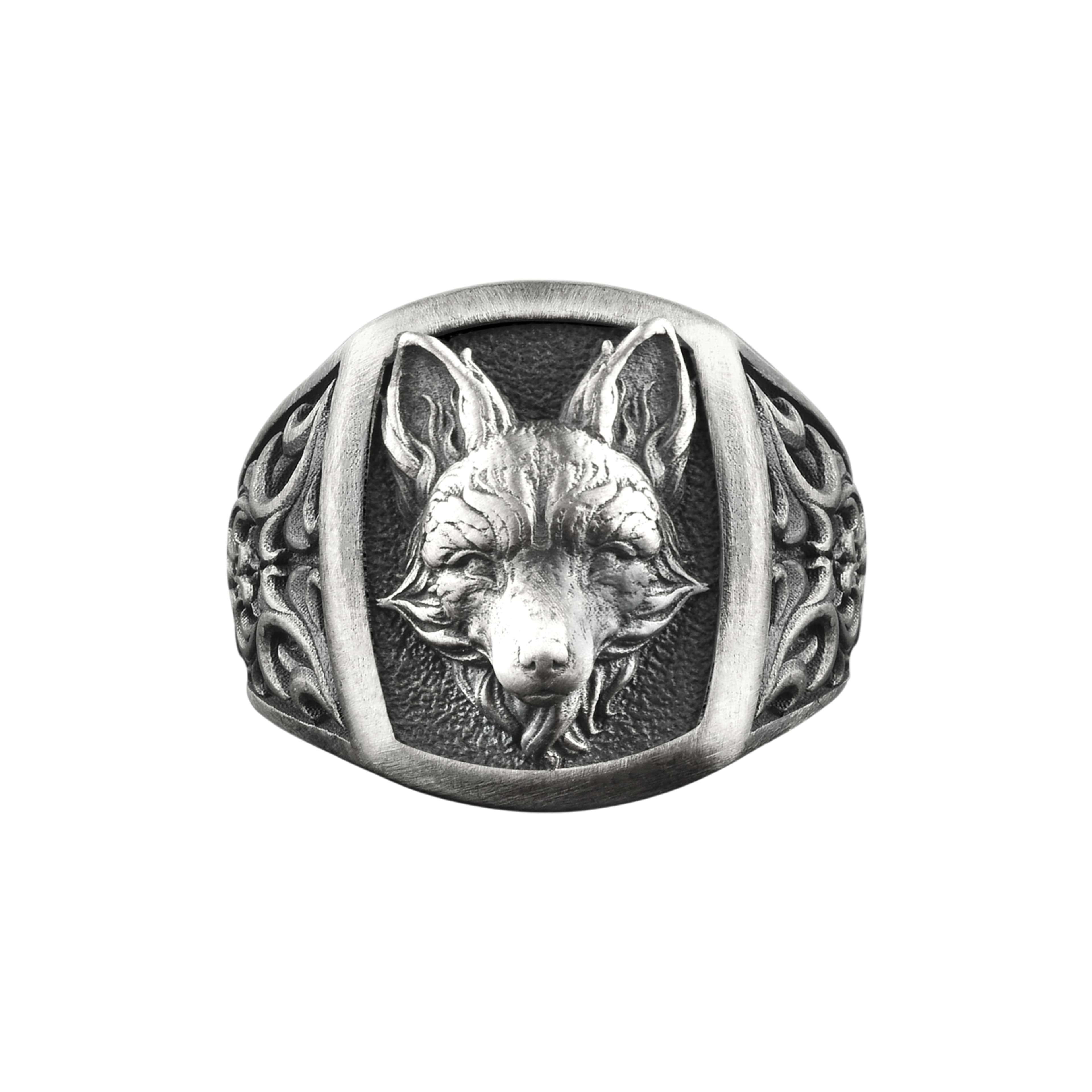 The Rollerstone Kitsune Fox Head Sterling Silver Ring, Japanese Mythology Jewelry jewellery