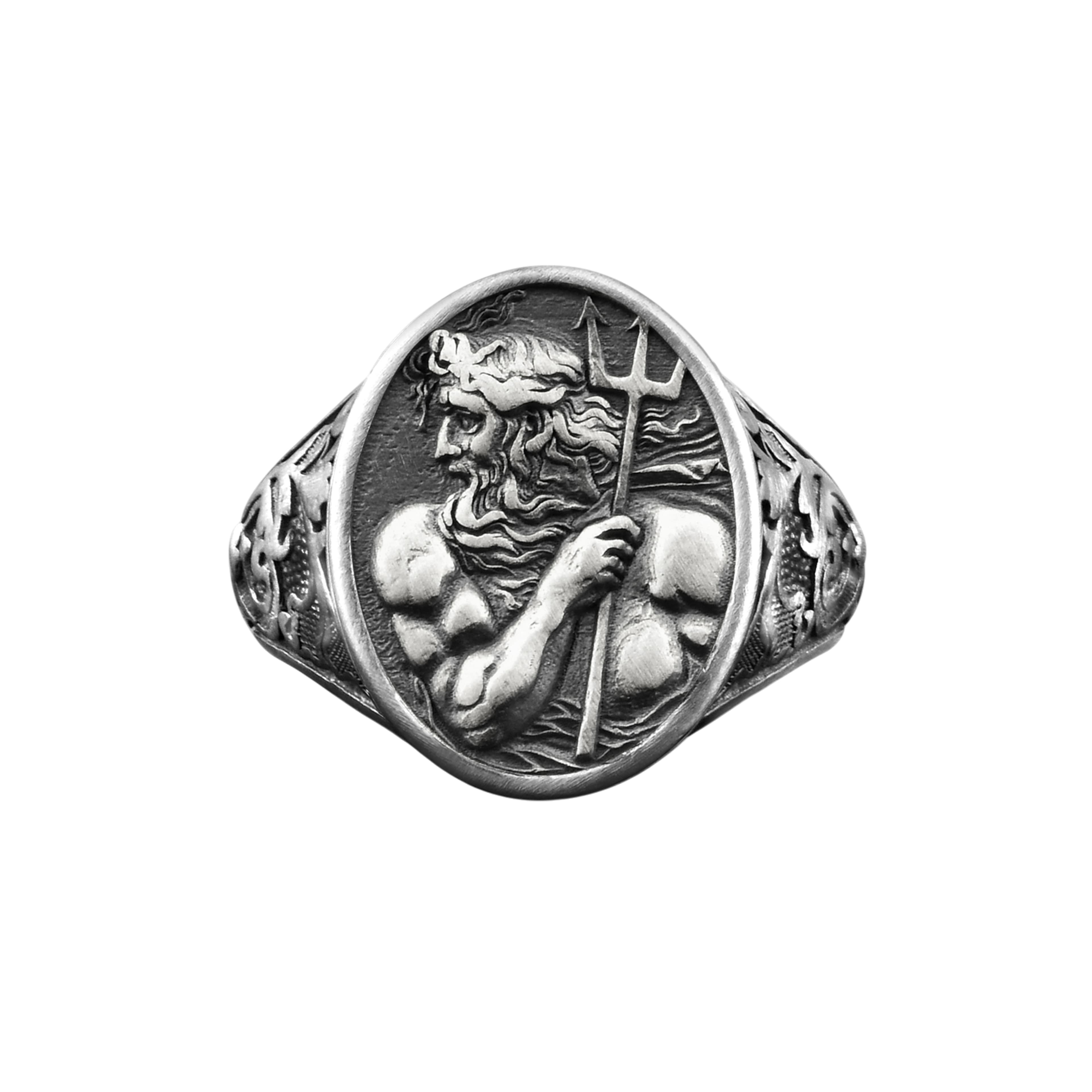 The Rollerstone Poseidon Ocean God Signet Ring Sterling Silver Greek Mythology Gift jewellery