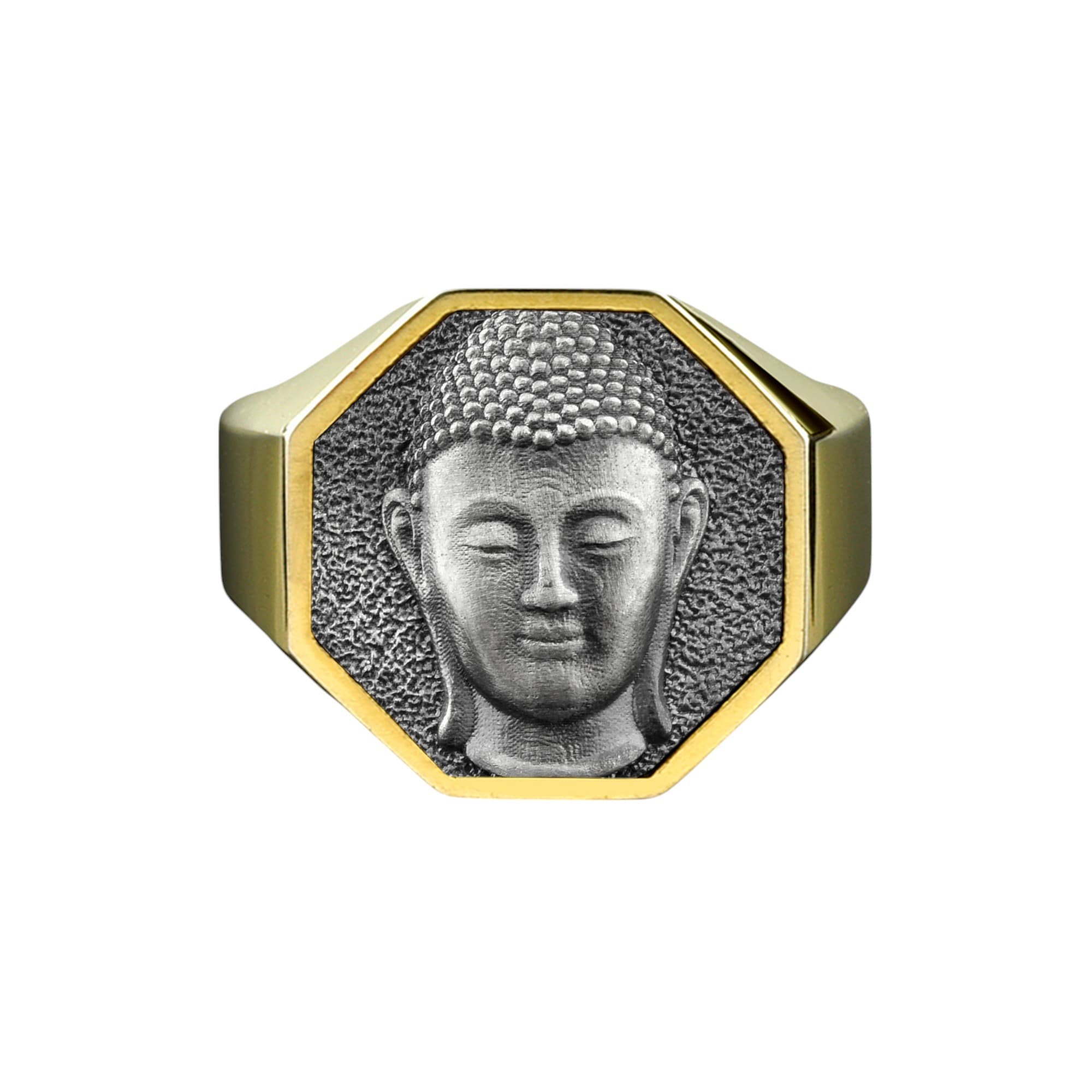The Rollerstone Buddha Sterling Silver Ring, Minimalist Healing Spiritual Men Jewelry jewellery