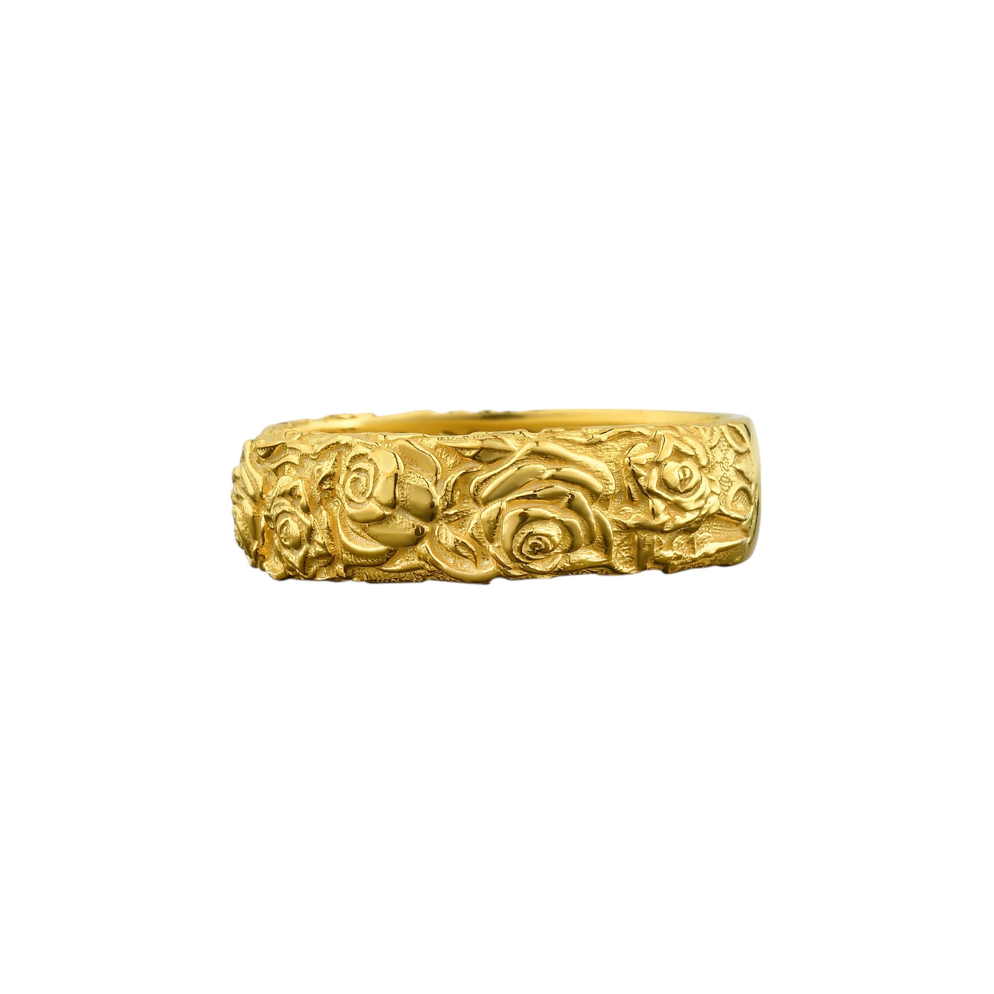 The Rollerstone Rose Flower Wedding Band Ring, 925k Sterling Silver, Floral Promise Gift jewellery