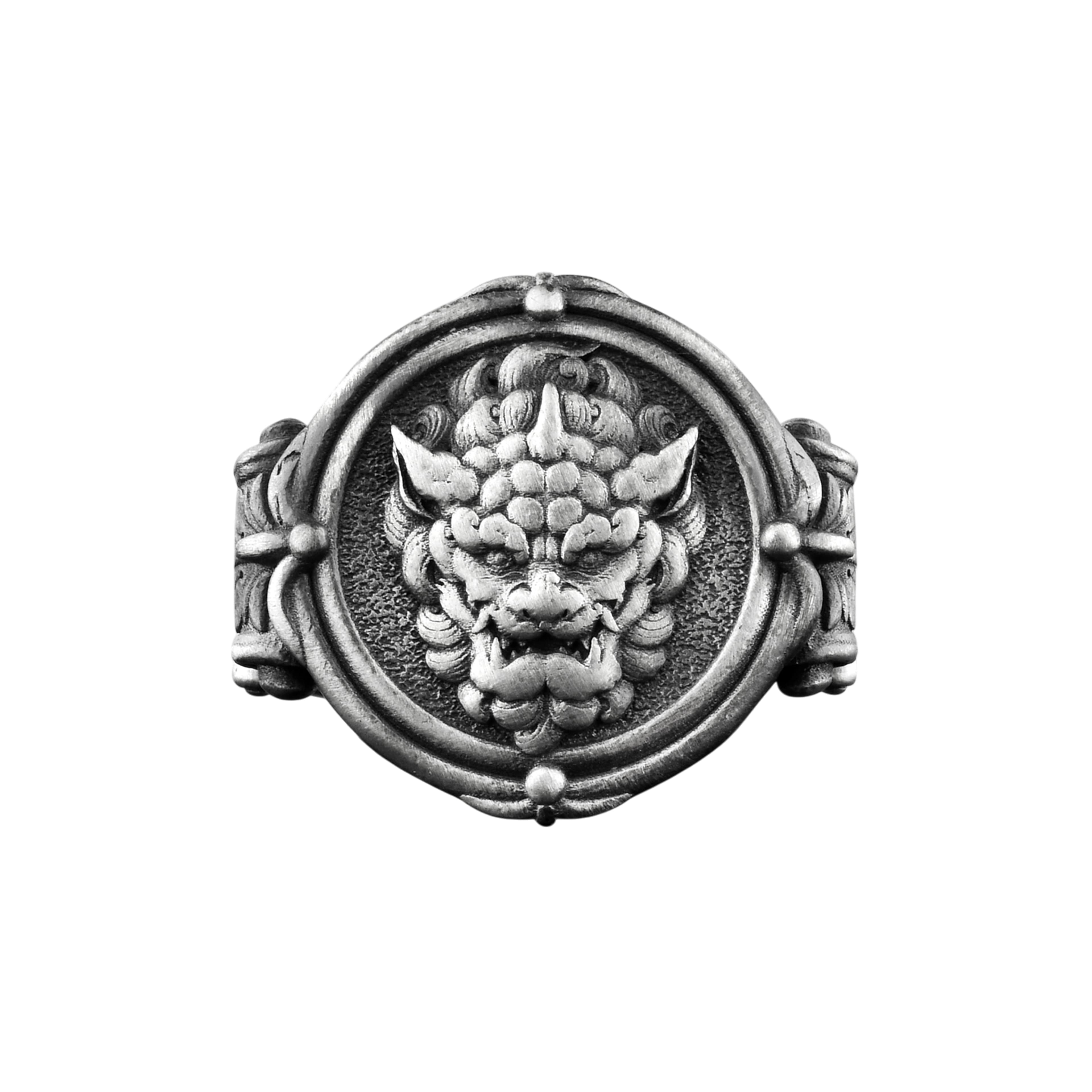 The Rollerstone Foo Dog Sterling Silver Signet Ring for Men, Guardian Lion Gift jewellery