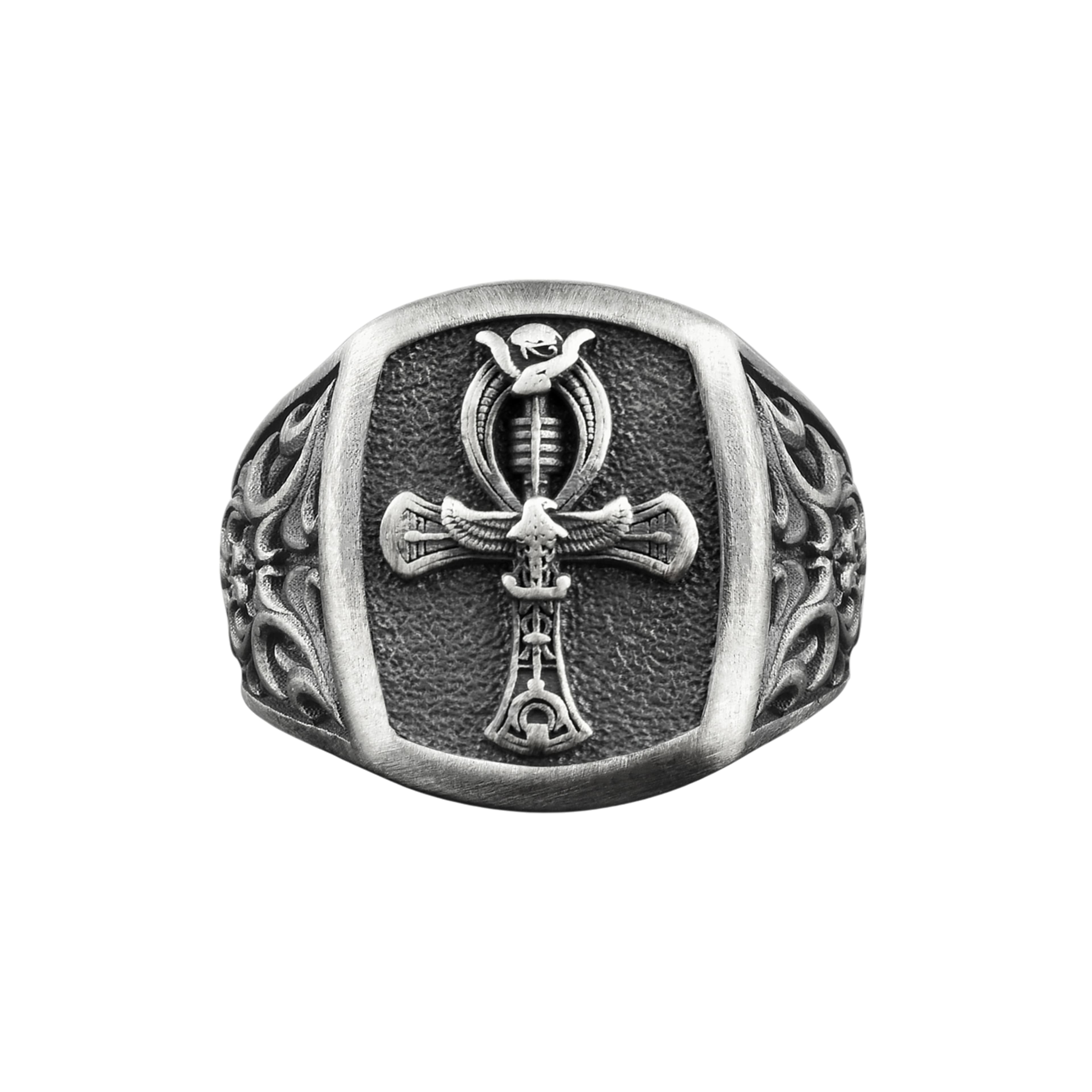 The Rollerstone Egyptian Ankh Cross Sterling Silver Signet Ring jewellery