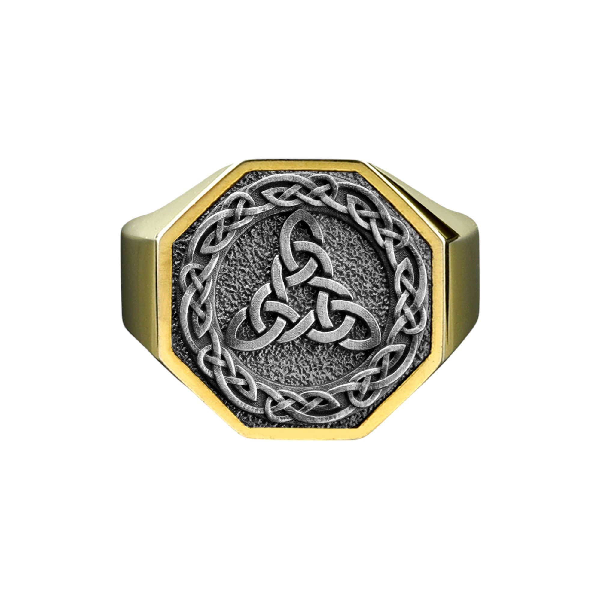 The Rollerstone Triquetra Silver Ring, Celtic Trinity Knot Pagan Men Jewelry jewellery