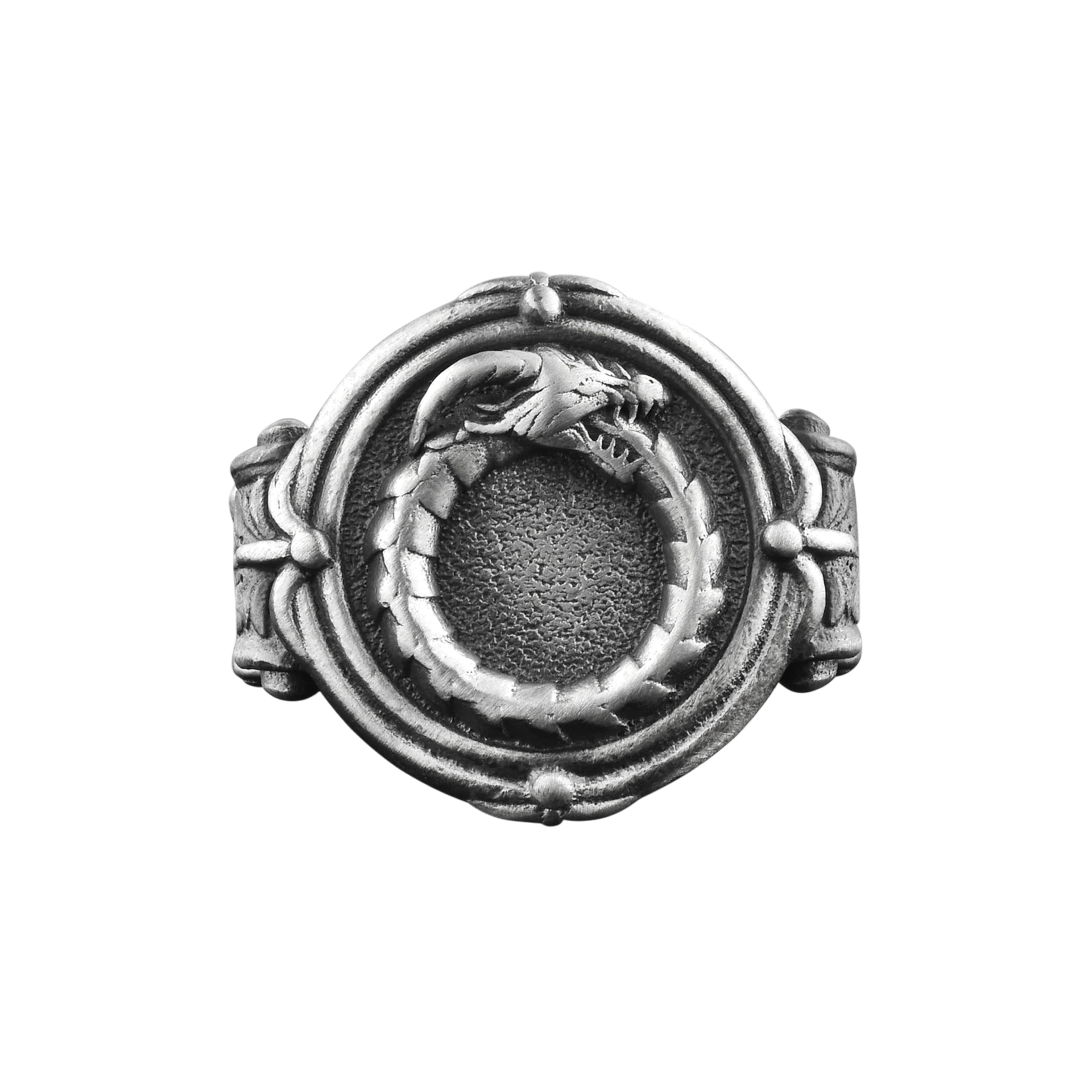 The Rollerstone Ouroboros 925K Silver Men Signet Ring, Serpent Snake Mythology Gift Jewelry jewellery