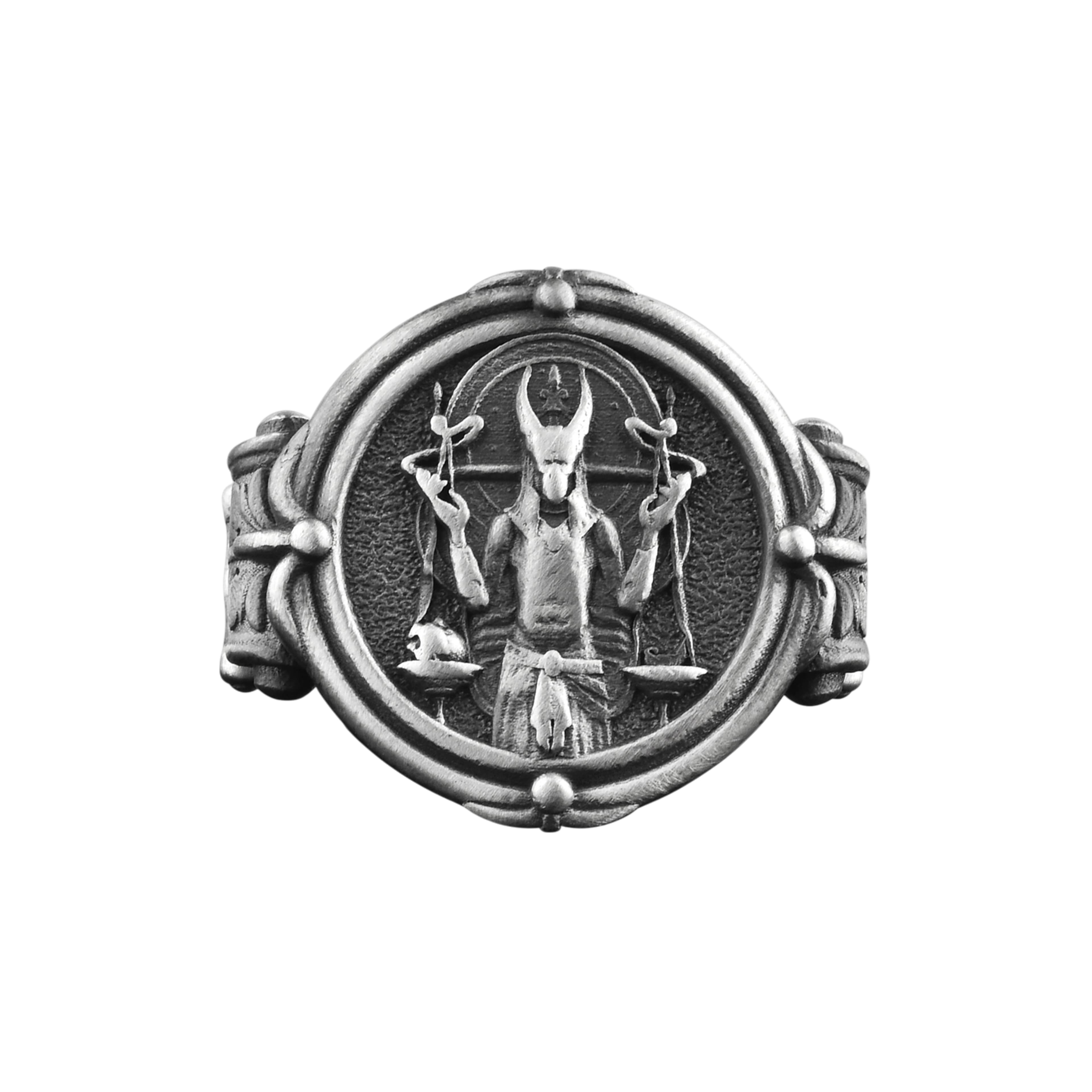 The Rollerstone Anubis Engraved Sterling Silver Signet Ring for Men, Egyptian Gift jewellery