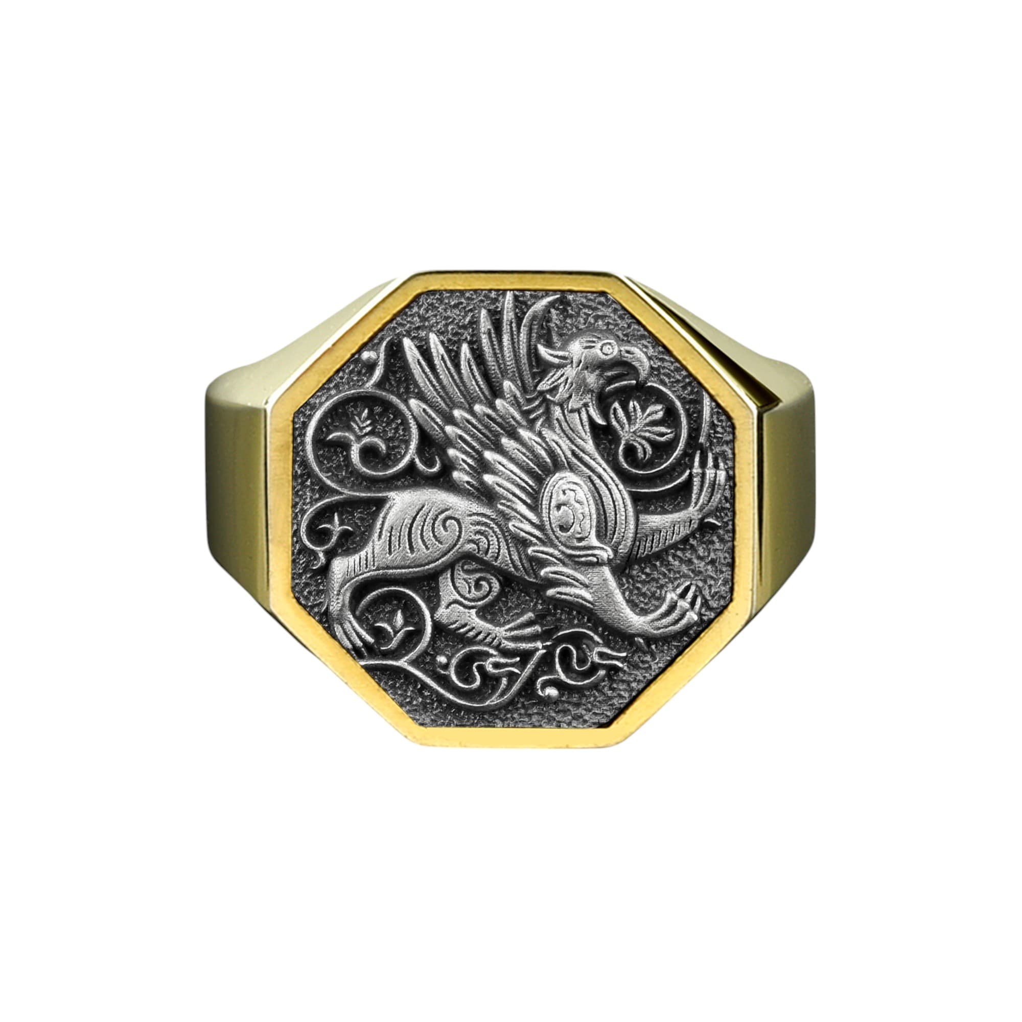 The Rollerstone Griffin Silver Ring, Mythology Gryphon Medieval Men Gift Jewelry jewellery