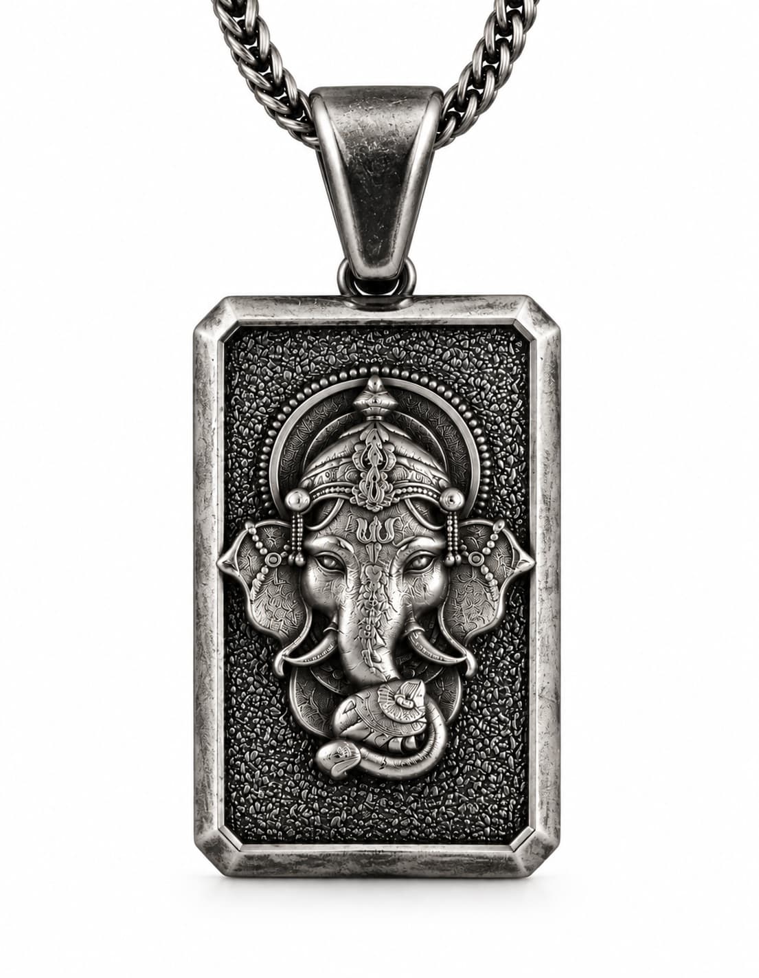 The Rollerstone Namaste Elephant Personalized Necklace in 925 Sterling Silver for Men Oxidized jewellery
