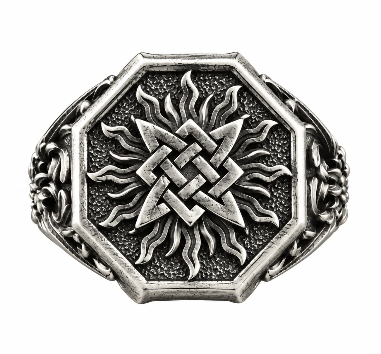 The Rollerstone Silver Celtic Knot Engraved Signet Ring Men, Celtic Mythology Jewelry for mens Oxidized jewellery