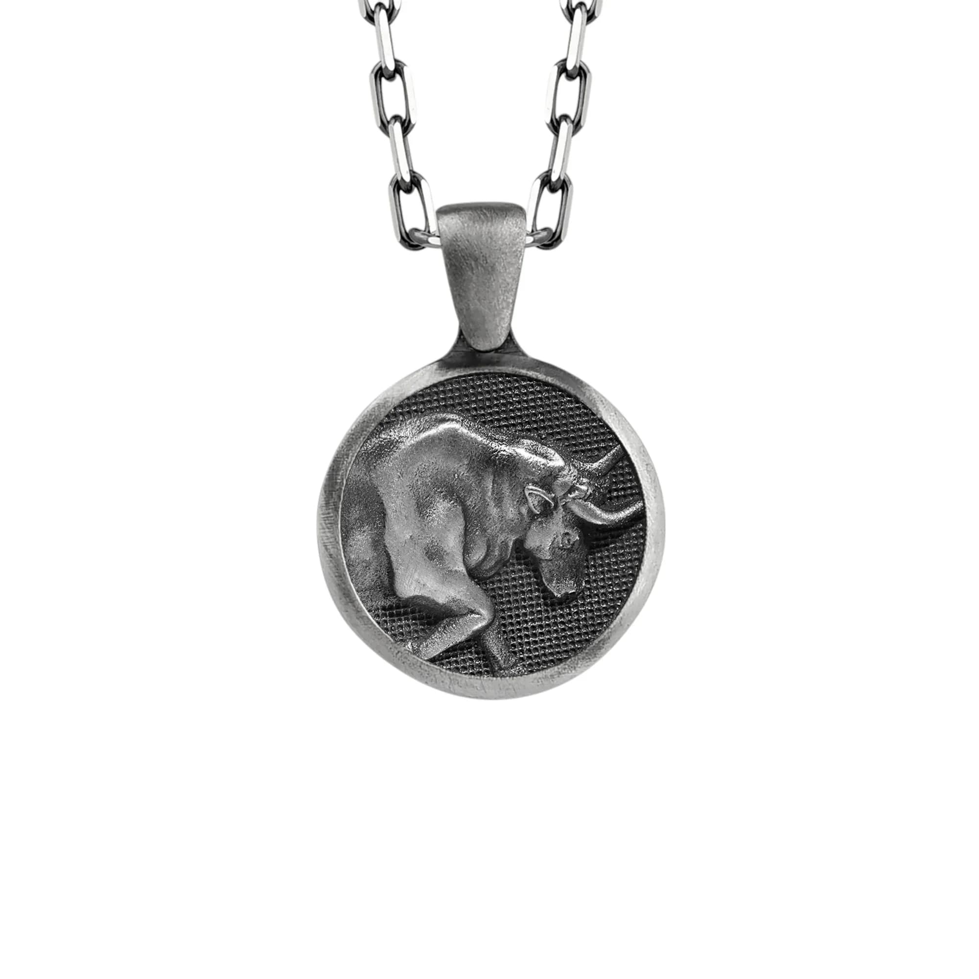 The Rollerstone Taurus Zodiac 925k Sterling Silver Necklace with Chain for Women Gift Oxidized jewellery