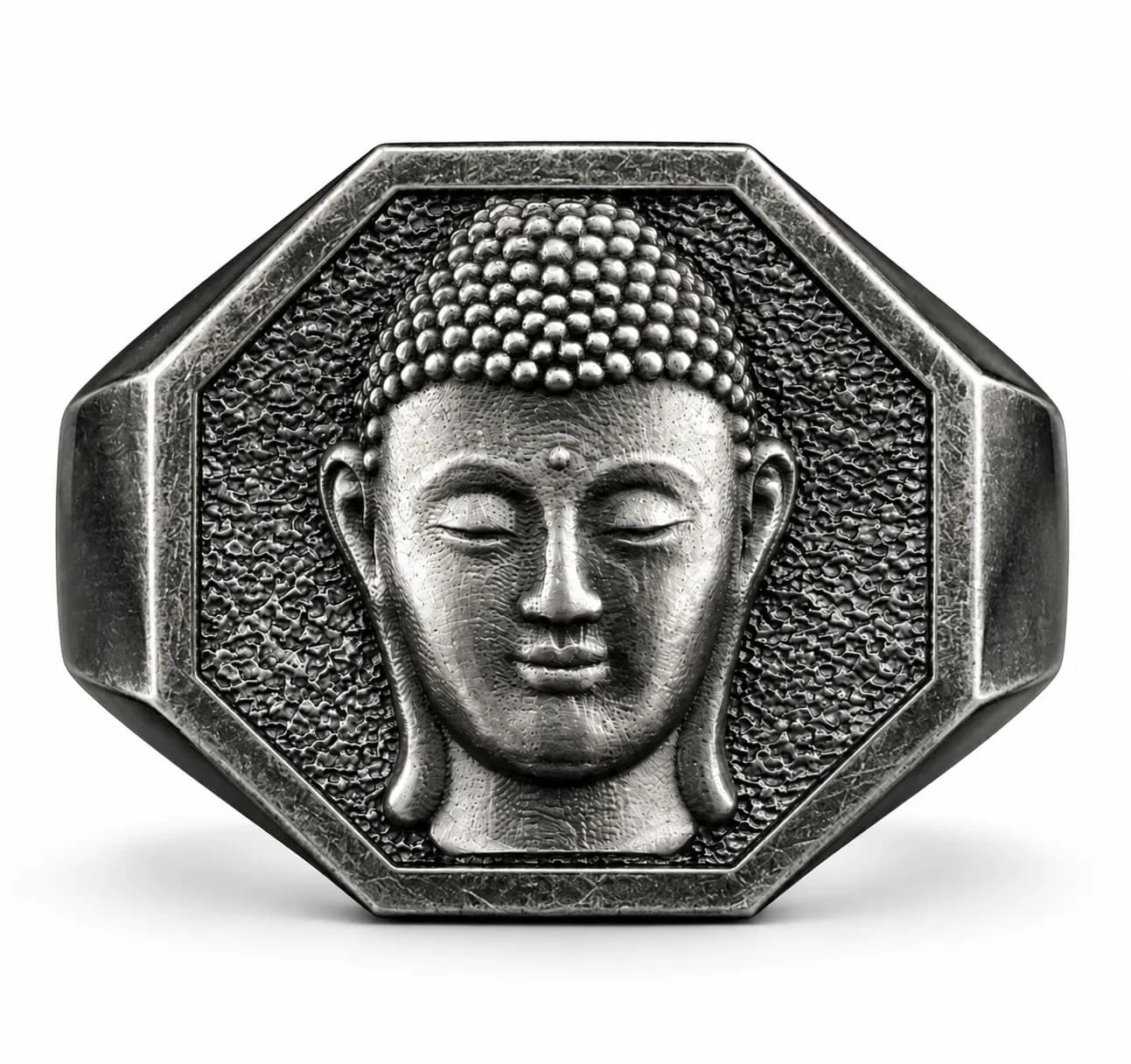 The Rollerstone Buddha Dainty Mystical Signet Mens Ring in Sterling Silver, Minimalist Healing Sterling Silver Rings, Spiritual Buddhist Gift Jewelry Oxidized jewellery